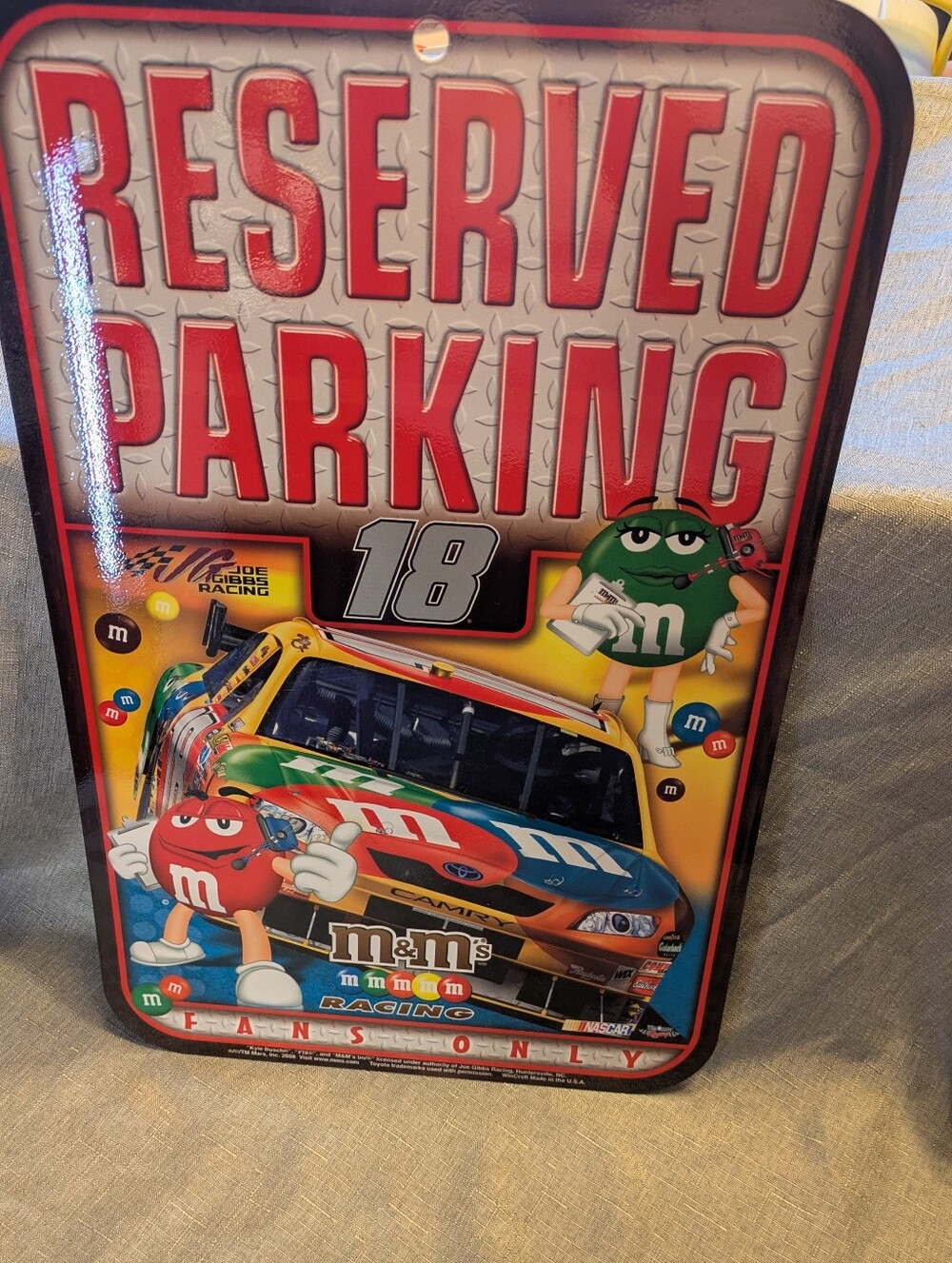 M&M'S Red, Green, Yellow Racing Reserved Parking Sign #18